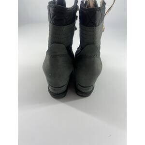 Sorel PDX Lace up Wedge Lexie Quarry Black Size 9 Boots Teal Gray Winter Comfort